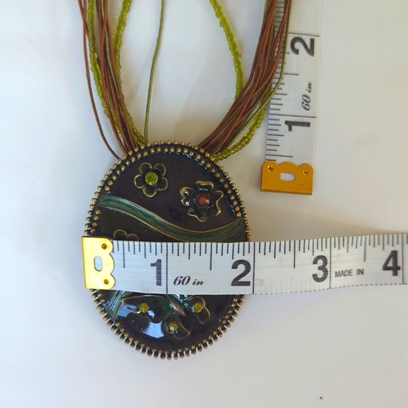 NWT Marie by Giftcraft Floral Stranded Necklace with Oval Pendant Butterfly - Picture 11 of 16